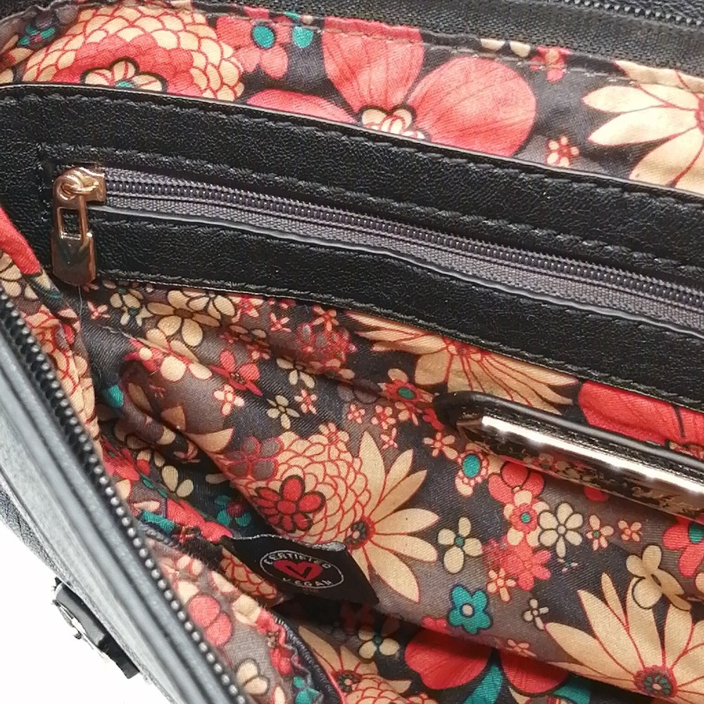 Urban Expressions Purse Womens Black M Handbag  Zip & Snap Close Double Straps - Picture 5 of 13